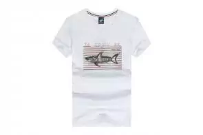 shark hommes t-shirt polo shirt summer simple loose half sleeve white